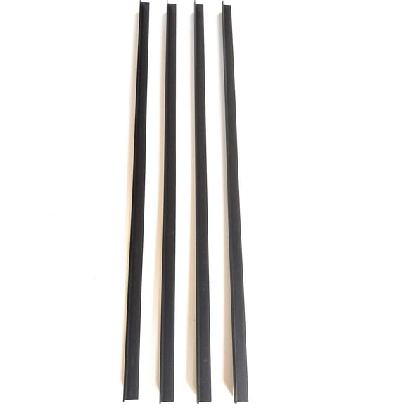 Custom Accents Riel para archivos colgantes de PVC para lados de 1/2 cajón, 2 pies de largo, color negro (2 pares, 4 unidades)
