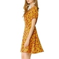 thumbnail image 5 of MODA NOVA Junior's Short Sleeve Tie V Neck Floral A Line Above Knee Dress, 5 of 6