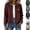 Wine, variant on Edvintorg Women's Coats Color Block Long Sleeve Lightweight Jacket Fall Collared Zip up Outerwear with Pocket Plus Size Trendy Womens Clothes White S-3XL