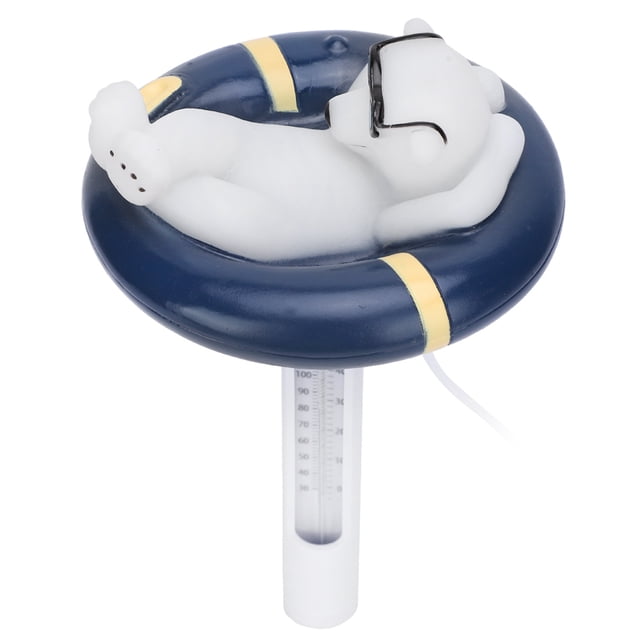 Termómetro flotante con diseño de oso de dibujos animados, medidor de temperatura del agua para piscinas, jacuzzis y estanques de peces.