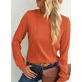 thumbnail image 6 of SHEWIN Womens Tops Trendy Dressy Casual Long Sleeve Crewneck Basic T Shirts Solid Loose Textured Fall Blouses Outfits, 6 of 9