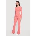 thumbnail image 2 of Women's Striped Fold Over Flare Pants, 2 of 4