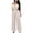 Beige, variant on Jumpsuit for Women Elegant One Line Neck Short Sleeve Romper Elastic Waist Wide Leg One-Piece Bodysuit Dressy Overall