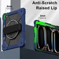 thumbnail image 4 of Heavy Duty Shockproof Case for iPad Pro 13 2025 / 2024,Anti drop silicone+PC Layer Protective Case 360 ° Rotating Handle Stand ,Shoulder Strap,Dark blue, 4 of 8