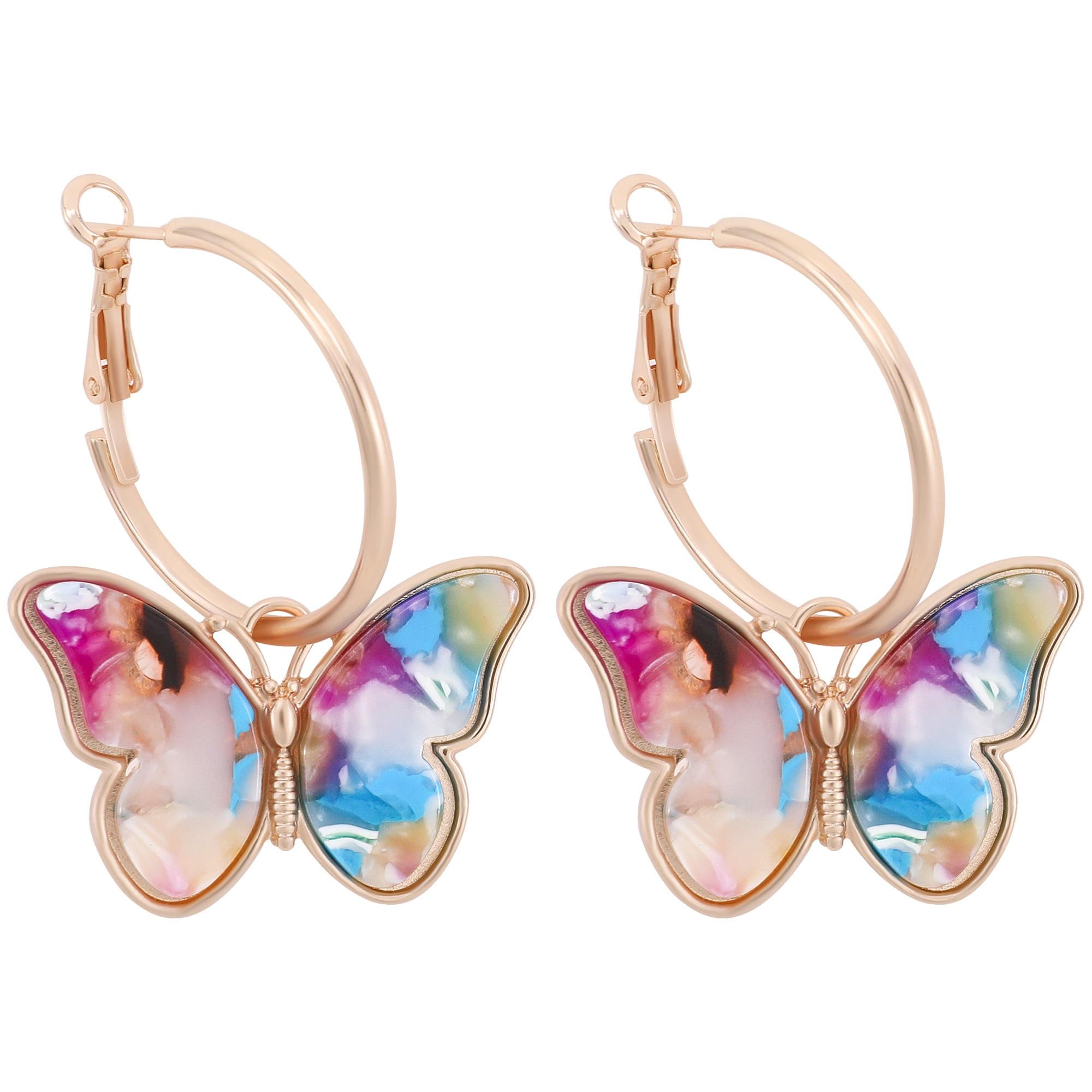 Details about   Pink transparent acrylic squishy dangle aqua pad under the sea stud earrings 