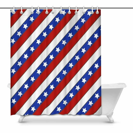 Pop America Flag Red White And Blue Striped Bathroom Shower