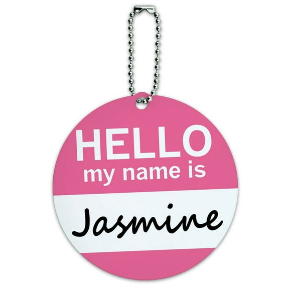 Graphics and More Jasmine Hello My Name Is Round ID Card Luggage Tag