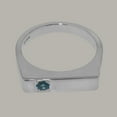 thumbnail image 5 of LBG British Made 10k White Gold Genuine Natural Blue Topaz Mens Band Ring - 33 size options - Size 5.5, 5 of 6
