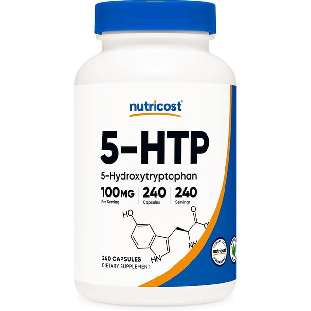 Nutricost 5-HTP (5-Hydroxytryptophan) | 100 Mg Per Serving | 240 Capsules | 240 Servings