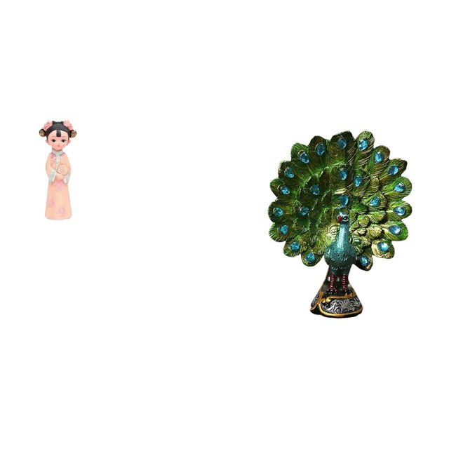 Elegante Estatua De Resina De Niña Pavo Real, Colección De Esculturas, Figura Tradicional China En Miniatura, Adorno De Mesa Para Dormitorio, Oficina, Sala De Estar, Decoración Del Hogar,