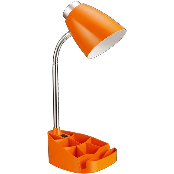 Limelights LD1002-Org Lampe de Bureau Col de Cygne avec Support pour Tablette iPad, Orange
