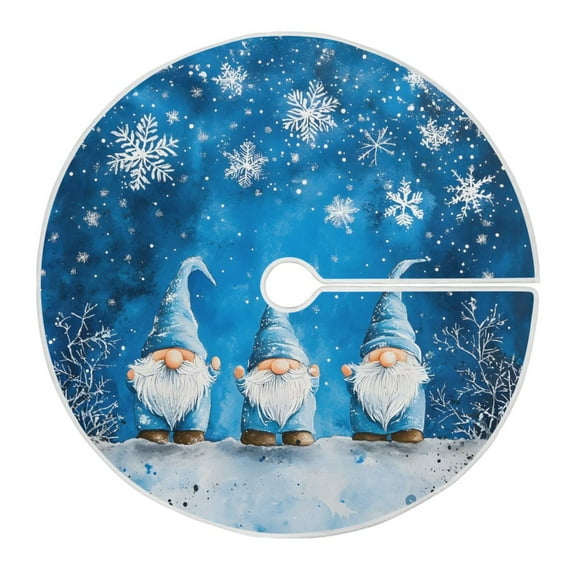 Ryvnso Christmas Tree Skirt Gnome in Winter Snowflake Xmas Tree Skirts Ornament Home Decorations 35.4"