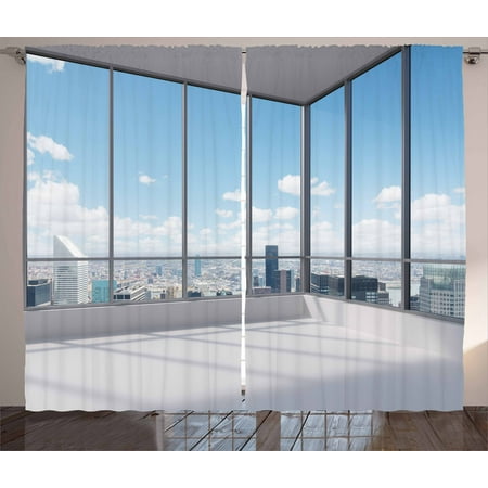 modern decor curtains 2 panels set cityscape office with curtains for office windows