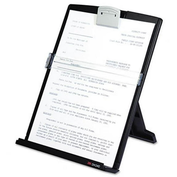 Fold-Flat Freestanding Desktop Copyholder  Plastic  150 Sheet Capacity  Black