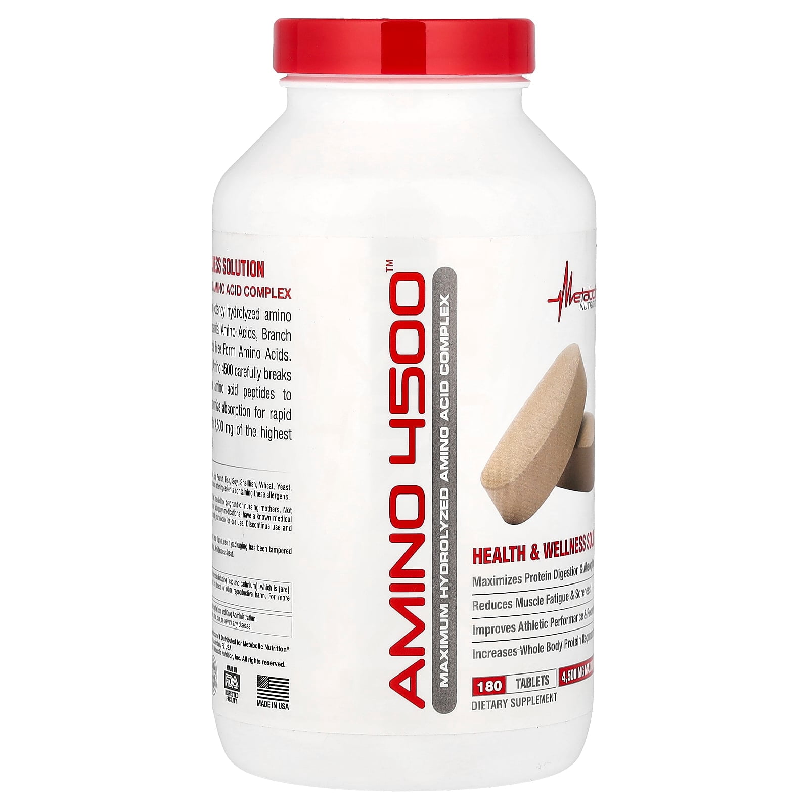 Metabolic Nutrition Amino 4500, Hydrolyzed Amino Acid Supplement