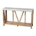 thumbnail image 2 of Merrick Lane Modern Farmhouse Engineered Wood Sofa Table with Wood Bracing and Lower Shelf in Warm Oak with Faux Concrete Top, 2 of 12