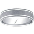thumbnail image 1 of Bague de Mariage Brossée 950 Palladium Homme 6mm Ajustement Confortable, 1 of 3