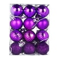 thumbnail image 2 of LKXGBMY 24Pcs Christmas Balls Ornaments, 4 Style 3cm Shatterproof Christmas Tree Decorations Hanging Ball for Holiday Wedding Party Decoration, Purple, 2 of 9