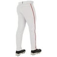 thumbnail image 2 of CHAMPRO Triple Crown 2.0 Tapered Bottom Baseball Pants with Braid, Adult 2X-Large, White, Scarlet, 2 of 3
