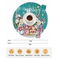 thumbnail image 6 of 13 Inch Round Placemats Set of 6, Spring Flowers Non Slip Heat Insulation PP Table Mats, Farmhouse Watercolor Teal Wood Grain Washable Place Mats for Kitchen Dining Party Table Decor, 6 of 7