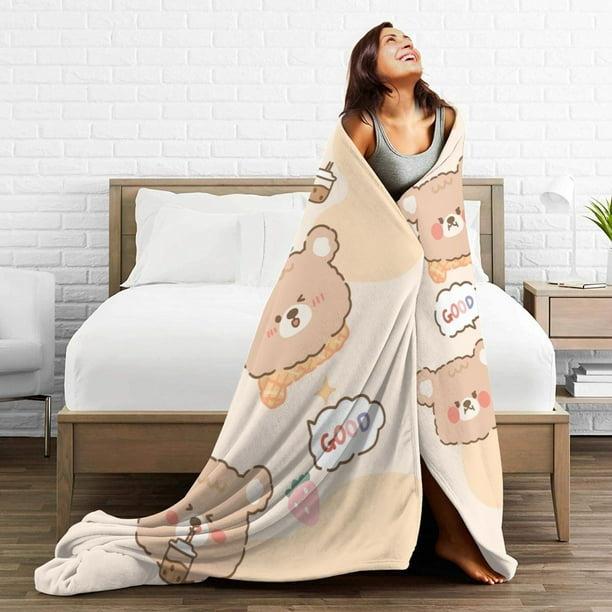 DouZhe Ultra Soft Micro Fleece Lightweight Flannel Bed Blanket Cartoon Bear Cute Animal Print Cozy Warm Throw Blankets 50 x40 Walmart