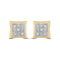 thumbnail image 2 of FB Jewels 10kt Yellow Gold Womens Round Diamond Square Earrings .01 Cttw, 2 of 2