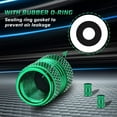 thumbnail image 5 of Green Tire Valve Stem Caps Aluminum Alloy Wheel Rim Air Dust Covers with Rubber Seal Universal Fit Car Truck SUV Motorcycle, Easy Grip, Screw-on, Leakproof, Airtight, Outdoors (10 Pack), 5 of 5