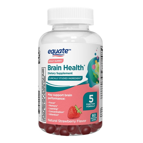 Equate Brain Health 5 Function Formula Gummies Dietary Supplement, 60