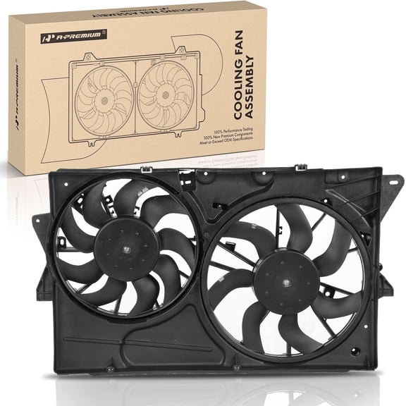 A-Premium Engine Radiator Cooling Fan Assembly Compatible with Ford Explorer 2016-2019, Taurus 2013-2019, Police Interceptor Sedan 2013-2019, Police Interceptor Utility 2013-2019, 3.5L 3.7L