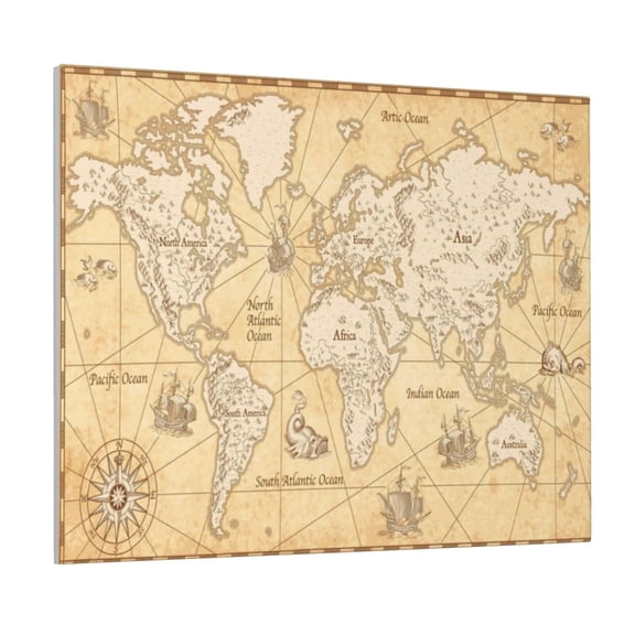 Xecao World Map for Waterproof Framed Canvas Art - Modern Home Decor with Real Wood Frame for Gifting and Interior Design,Horizontal