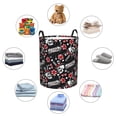 thumbnail image 4 of Balery Vintage Skull Casino Cesta de ropa redonda con asas, impermeable, independiente, para ropa, juguetes, dormitorio y familia-Small, 4 of 6
