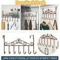 thumbnail image 2 of Over The Door Hooks, Bronze Over Door Coat Rack, Over The Door Hanger for Hanging with 7 Coat Hooks for Hanging Clothes Coats Towels, Fits 1-3/4" Thick Door, 2 of 8
