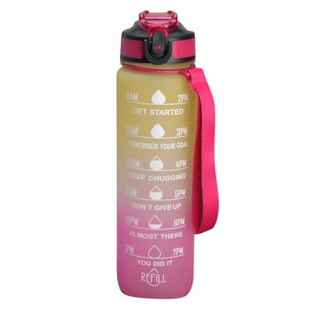 

Randolph 32oz Leakproof Drinking Water Bottle With Time Marker & Straw To Ensure You Drink Enough Water Throughout The Day For Fitness And Outdoor Enthusiasts