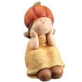thumbnail image 2 of Northlight 14.5" Orange and Yellow Fall Harvest Sitting Pumpkin Girl Tabletop Decor, 2 of 3
