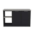 thumbnail image 5 of Juniper Kitchen Island With Large Top Surface, Double Door Cabinet, And Open Shelves Black Ibiza Marble Black Ivory Dining Room Modern Rectangular Stationary Kitchen Islands Particle Board Medium 40, 5 of 8