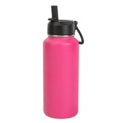Ozark Trail 32 oz Stainless Steel Flip Straw Water Bottle, Pink