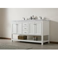 thumbnail image 6 of Stufurhome Luthor 60 Inch White Double Sink Bathroom Vanity with Drains and Faucets in Chrome, 6 of 7