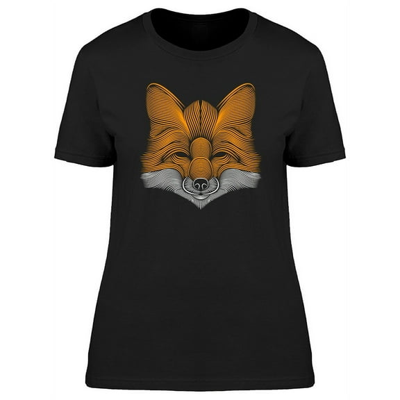 Groovy Line Fox Head T-Shirt Women -Image by Shutterstock, Female x-Large