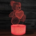 thumbnail image 5 of YSTIAN Teddy Bear Night Light,16 Colors Remote Control & Smart Touch Dimmable 3D Illusion Bedside Lamp,Bedroom Decoration Birthday Christmas Toy Gift for Kids Boys Girls Friends, 5 of 7