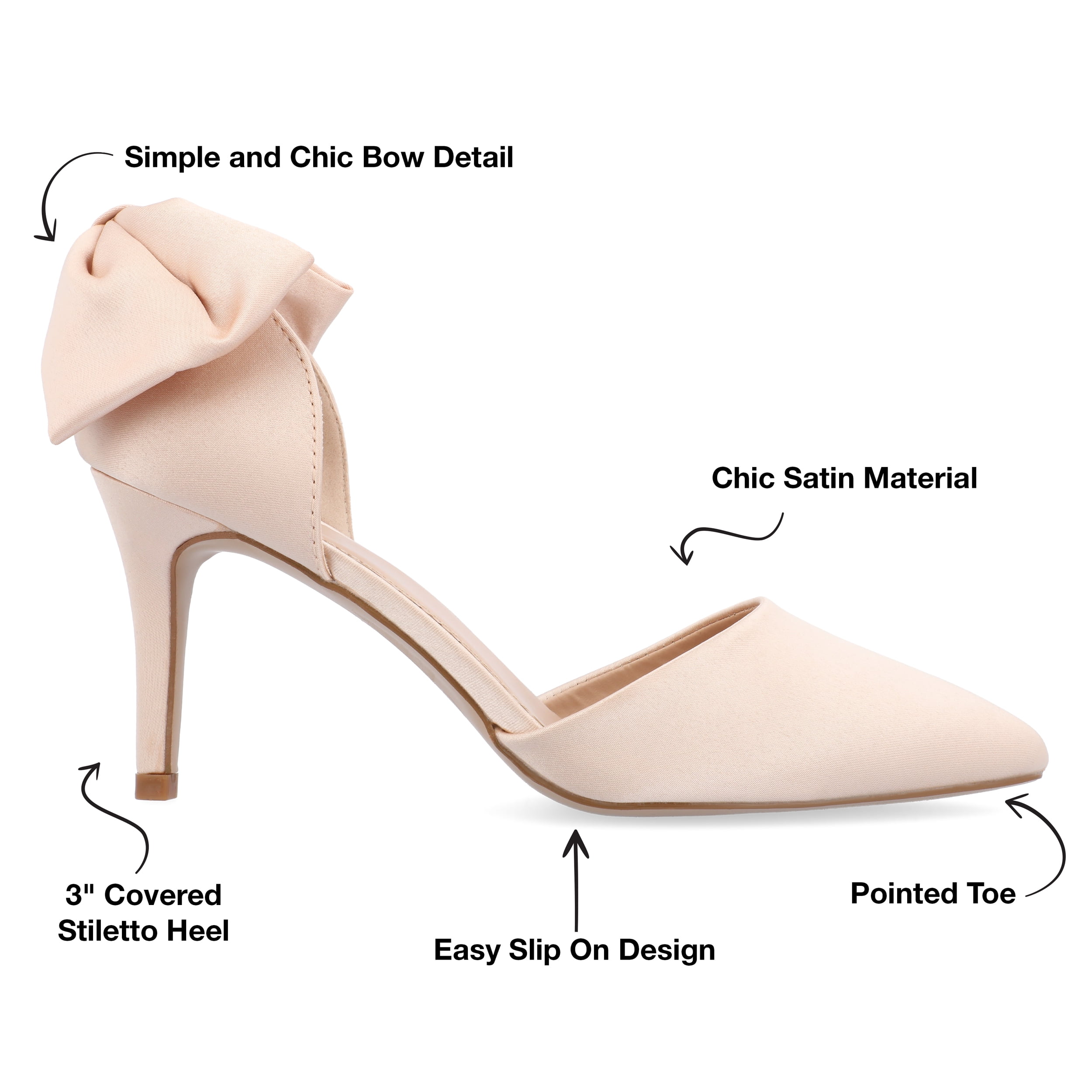 Journee Womens Tanzi Pointed Toe Mid Heel Evening Pumps