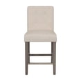 thumbnail image 4 of CorLiving Leila Beige Counter Height Bar Stool with Tufted Back and Wood Legs - Upholstered Counter Stools, Perfect Kitchen Island Chairs or Barstool, Durable Countertop Stools for Home, 4 of 5