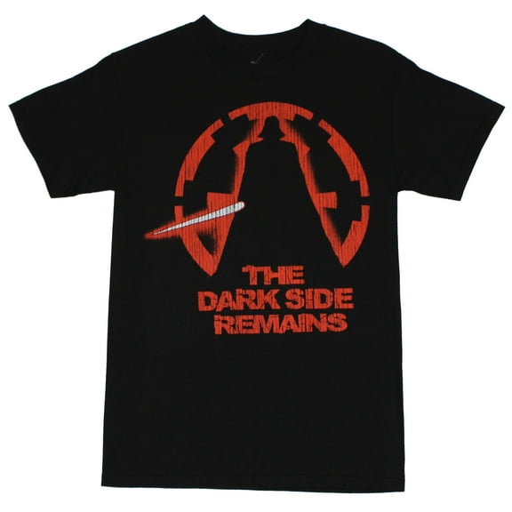 Star Wars Mens T-Shirt - "The Dark Side Remains" Cracked Vader Logo (Small)