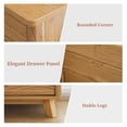 thumbnail image 6 of 3 Drawer Dresser for Bedroom, Modern Wood Chest of Drawers & Set of 2 Nightstand - Farmhouse Rustic Storage Cabinet, Sturdy for Living Room, Office（Oak 2pcs）, 6 of 10