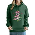 thumbnail image 2 of Mifsaly Merry Christmas Sweatshirt for Women Xmas Tree Graphic Loose Hoodie Long Sleeve Hooded Pullover Tops Soild Color Drop Shoulder Outerwear 2025 Festival Party Funny Outfits with Pocket, 2 of 4