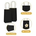 thumbnail image 5 of BagDream 50 Pack Mini Black Gift Bags with Handles Kraft Paper Bag for Party Favors, Wedding, Retails, Birthday, Baby Showers, 3.5x2.4x6.7 inches, 5 of 8