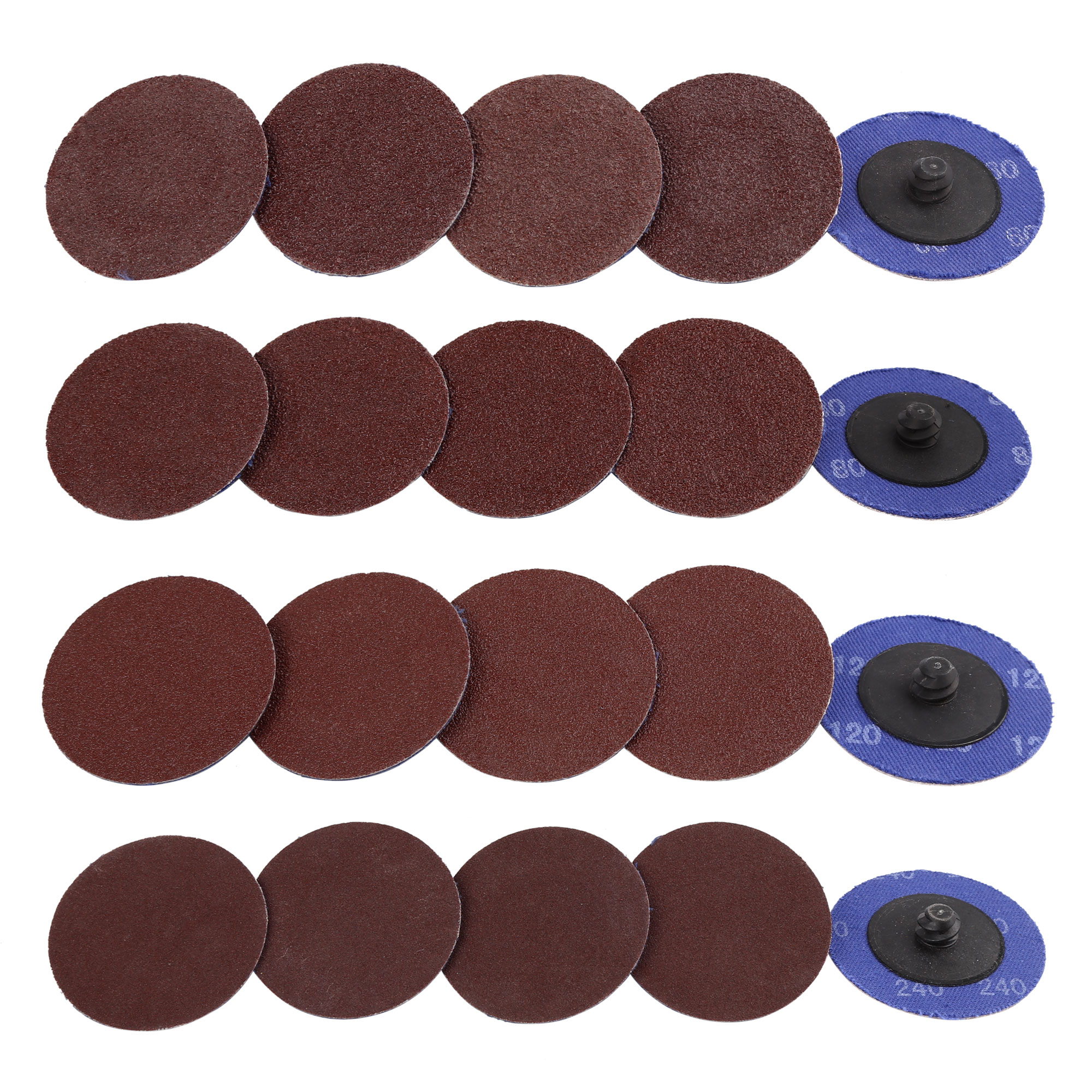 Unique Bargains 80 Piece 2" Roll Lock Discs Pads Sanding Disks 60 80 120 240 Grit