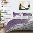 thumbnail image 4 of Purple Grey Ombre Duvet Cover Set,Modern Geometric Abstract Aesthetics Cream Soft Duvet Cover Cal King Bedding Set 4 Pieces,1 Quiltcover and 2 Pillowcases with Zipper,1 Bed Sheet for All Seasons, 4 of 9