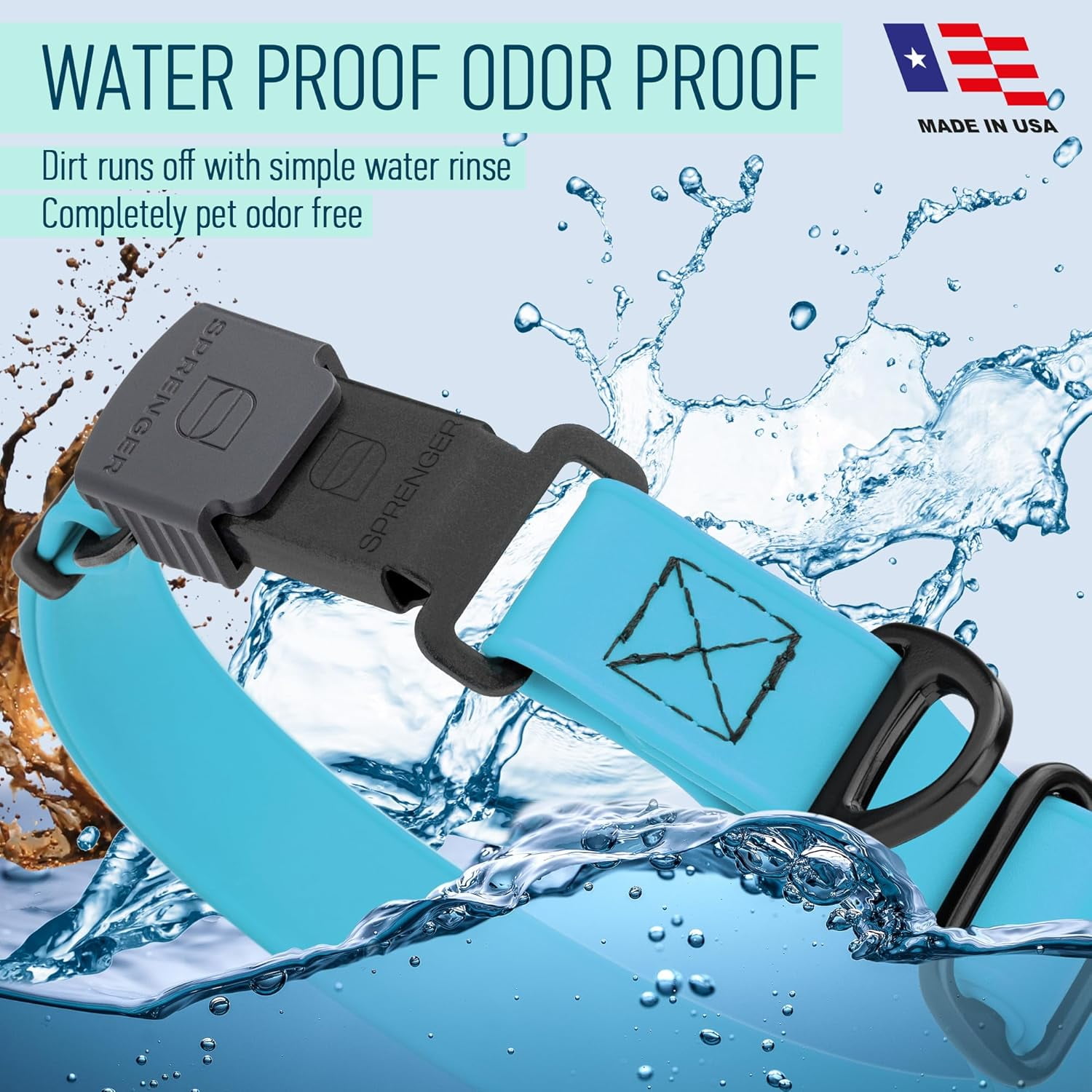 Waterproof Dog Collar with  Stainless Steel Quick Release Buckle – Heavy Duty Tactical Durable Collar for Dogs – Comfortable and Safe Pet Collar W1 L 15-25"