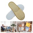 thumbnail image 4 of Unique Bargains 1 Pair Disposable Slippers Foldable Breathable Mesh Hotel Slippers Yellow, 4 of 5
