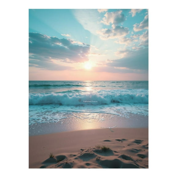 Diamond Art Kit for Adults, Peaceful Sunset Over Ocean Waves Diamond Painting for Adults Beginners, DIY Diamond Art Painting Kits, 5D Diamond Painting Crafts for Home Decor 12x16 Frameless